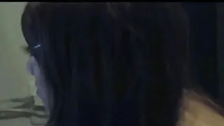 Asian teen touches self